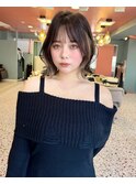 外ハネレイヤーボブウルフカットイヤリングカラー