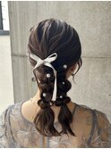 《ツイン編み下ろしヘアセット》