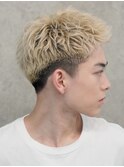 渋谷メンズハイトーンスパイキーショートミルクティーベージュ