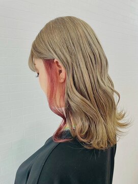 ガーデン 西川田店(garden) ベージュカラーインナーカラー￥13500/ブリーチ/カラー/グレージ