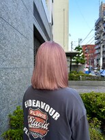 アッシュ 池上店(Ash) フラミンゴペールピンク×ラウンドボブ