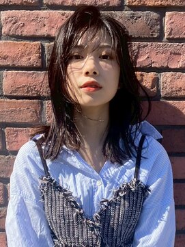 セミロング ブラウンカラー 透明感カラー レイヤー 20代30代