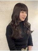 柔らか顔周りレイヤー 重めバングロング