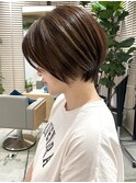 大人ショート/ショートボブ/白髪ぼかしハイライト/銀座/武蔵小杉
