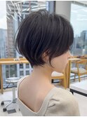 クールショート/ピンクベージュ/前髪/イメチェン