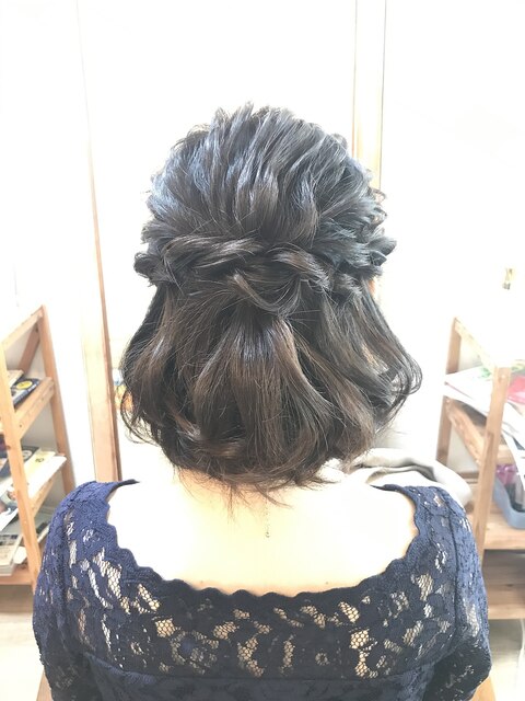 ボブアレンジハーフアップ【ヘアアレンジ　立川/立川南/立川】