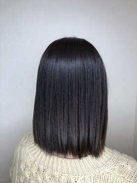 モルニ(MORNI) アッシュグレー_マロンベージュ Aラインボブ かきあげ