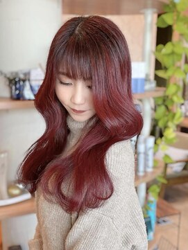 ヘアメイク ミチ 富田店(HAIRMAKE MICHI) 【MICHI 富田店　古作蓮】ルビーレッド　エギョモリ
