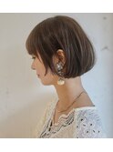 ミニボブ/グレージュ/顔周りレイヤー【SYUK 高円寺 中野】