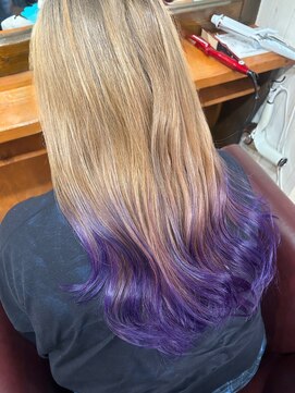 ララ(LALA) パープルグラデーション.ミルクティー・ケアブリーチ白髪ぼかし