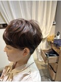 ショートボブパーマ　マッシュパーマ髪質改善前髪パーマベージュ