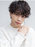 【メンズstyle】ベリーショートニュアンスパーマグレーベージュ