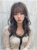 髪質改善顔周りワイドバング大人イメチェン美髪フェミニンロング