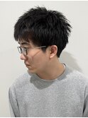メンズショートパーマナチュラルヘア短髪刈り上げツーブロック