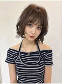 〒ミディアムパーマデジタルパーマボブパーマチェリーブラウン