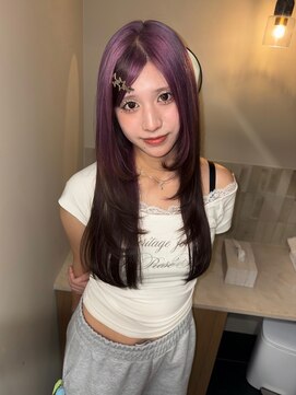 キオクエコ(KIOX eko) ピンク×パープルカラー/ レイヤーカット