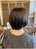 ボブショート×グレージュ