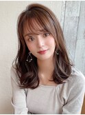 20代30代小顔ミディアムレイヤーカット/似合わせカット