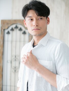 理容ハンサム 戸田公園店 マットに決める!ワイルドサイドパート黒髪マッシュB