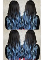 ディー エメ(D-aimer-)&nbsp;【エクステでグラデーション】ブルー×スカイブルー☆☆