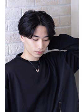 エルデ ナインズ ヘアー スタンド 川口店(elde 9's HAIR STAND) MEN’S HAIR/ブルーブラック/フェザーパーマ