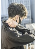 さわやかツーブロック刈り上げ シルバーブルージュ黒髪/錦糸町