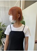 ぱつボブ×ハイトーンオレンジ