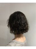 ミニbobパーマ×オリーブグレージュ