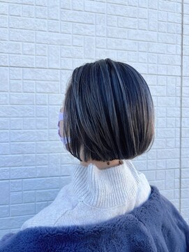ゴデーレ(GODERE) まるみショートボブ グレーカラーバレイヤージュ透明感カラー