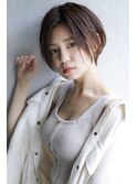 大人可愛い20代30代40代黒髪前下がりショートボブ丸みショート◎