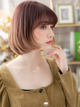 カバーヘアアンドスパ ブリス 浦和(COVER HAIR&SPA bliss) ダブルカラー韓国風透明感切りっぱなしボブh3浦和10代20代30代