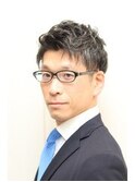 メンズビジネスショートスタイル　爽やか清潔感好印象理容室