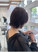 ☆ブリーチ無し☆ワインレッド☆ミニボブ/福島市