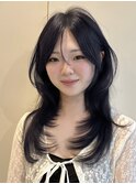 韓国風/レイヤー/小顔/前髪カット/髪質改善/グレージュ/透明感