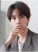メンズ韓国シースルーマッシュ【無造作緩めスパイラルパーマ】