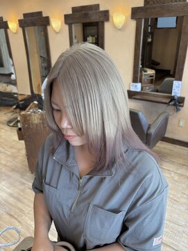 モアムー(Moremuu) 【Makoto】ホワイトベージュ×パープルブラウン