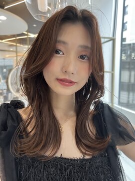 モナ 髪質改善(MONA) 【MONA】くびれミディ/レイヤーカット/カプチーノカラー