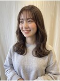 アッシュブラウン/韓国巻き/レイヤーカット/くびれレイヤー