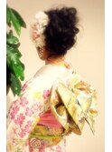 成人式*編み込みアップヘア*