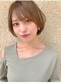 【佐藤健太郎】大人ハイライトベージュ小顔ショートボブ 新宿