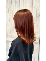 ヘアーリール 横代店(Hair Rire)&nbsp;外ハネアプリコットオレンジ