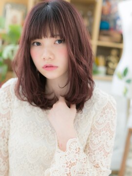 カバーヘア ブリス 志木南口駅前店(COVER HAIR bliss) ピンクブラウン小顔くせ毛風エアリーミディa志木20代30代40代