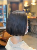 切りっぱなしボブ/黒髪/グレーベージュ/レイヤーロング[吉祥寺]