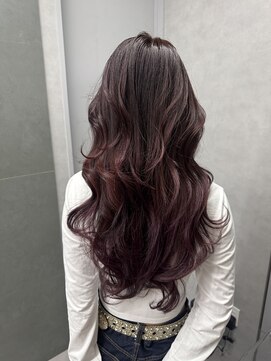 ジエクト カナウ(The Ect canow) グラデーションカラー細めハイライトワインレッドチェリーレッド