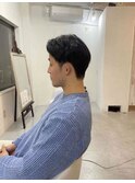 20代30代40代◎メンズ流行黒髪ショート前髪刈り上げスタイル