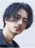 メンズパーマルーズパーマシャドウパーマセンターパート緩め
