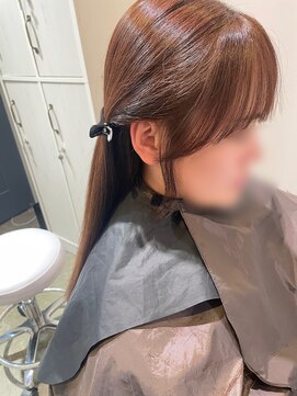 シプ 丸亀(sip) ブリーチ無しベージュカラー 顔周りカット サイドバング