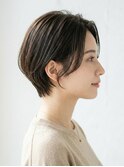 大人色気ハンサムショート/透明感黒髪×顔周り似合わせカット