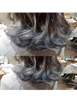 アグ ヘアー ビオラ 弘前駅前店(Agu hair viola) グラデーション　ブリーチ　グレイ　アイスブルー