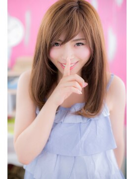 ミック ヘアアンドビューティー 大山店(miq  Hair&Beauty) 斜めバングで…好感♪お姉さんストレートa